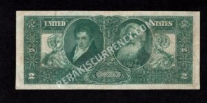 Silver Cert. 248 1896 $2 typenote Back