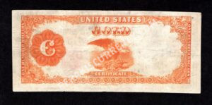 Gold Certificates 1215 1922 $100 typenote Back