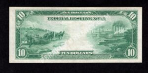 FRN 911c 1914 $10 typenote Back