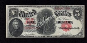 Legal Tender 87 1907 $5 typenote Front