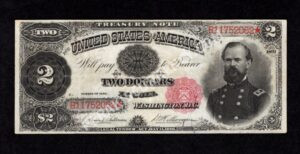 Treasury Notes 357 1891 $2 typenote Front