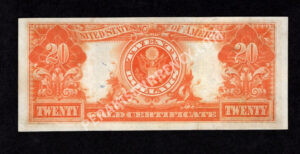 Gold Certificates 1187 1922 $20 typenote Back