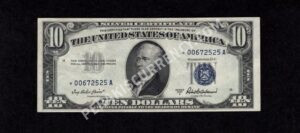 FR 1707* 1953A  $10 Silver Certificates Front