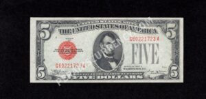 FR 1529 1928D $5 Legal Tender Notes Front