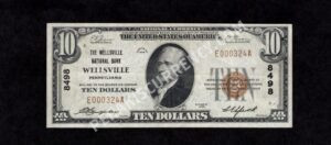 1801-1 Wellsville, Pennsylvania $10 1929 Nationals Front