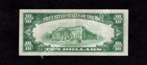 1801-1 Wellsville, Pennsylvania $10 1929 Nationals Back