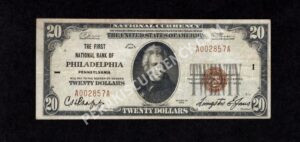 1802-1 Philadelphia, Pennsylvania $20 1929 Nationals Front
