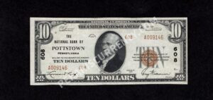 1801-2 Pottstown, Pennsylvania $10 1929II Nationals Front