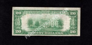 1802-1 Claysville, Pennsylvania $20 1929 Nationals Back