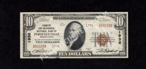 1801-2 Phoenixville, Pennsylvania $10 1929II Nationals Front