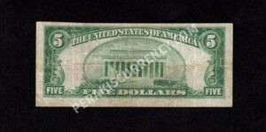 1800-2 Royersford, Pennsylvania $5 1929II Nationals Back
