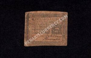 Pennsylvania 2 Shillings 10/25/1775 Colonial Front