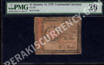 1/14/1779 $$1 87 continentals