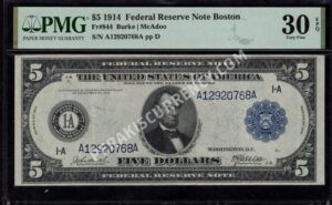 FRN 844 1914 $5 typenote Front