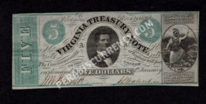 Richmond Virginia $5 1862 Obsolete Front