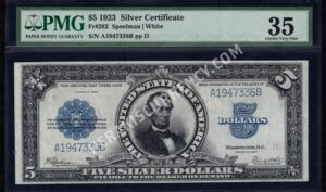 Silver Cert. 282 1923 $5 typenote Front