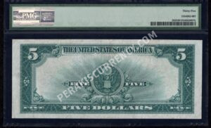 Silver Cert. 282 1923 $5 typenote Back