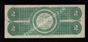 Legal Tender 41 1862 $2 typenote Back