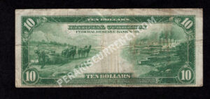 FRBN 812 1914 $10 typenote Back