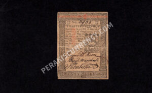 Pennsylvania 20 Shillings 10/1/1773 Colonial Front