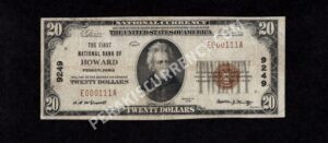 1802-1 Howard, Pennsylvania $20 1929 Nationals Front