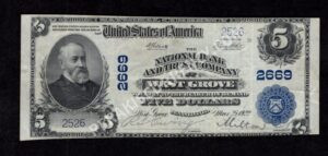 608 West Grove, Pennsylvania $5 1902 Nationals Front