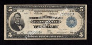 FRBN 802 1918 $5 typenote Front