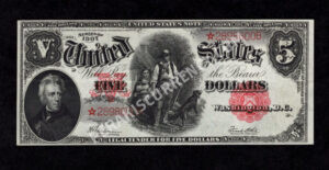 Legal Tender 91* 1917 $5 typenote Front