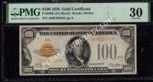 FR 2405 1928 $100 Gold Certificate Front
