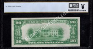 FR 2051-J 1928A $20 FRN Back