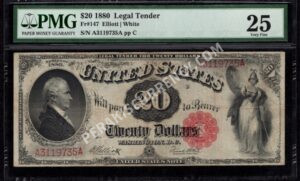 Legal Tender 147 1880 $20 typenote Front
