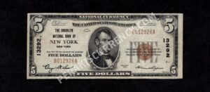 1800-1 New York, New York $5 1929 Nationals Front