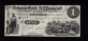 Marshall Michigan $1 1862 Obsolete Front