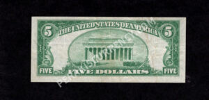 1800-2 New Orleans, Louisiana $5 1929II Nationals Back