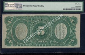 Legal Tender 64 1869 $5 typenote Back
