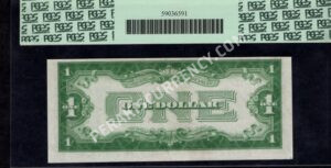 FR 1605 1928E $1 Silver Certificates Back