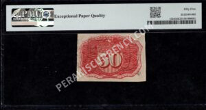 FR 1318 $0.50 2nd Issue fractionals Back