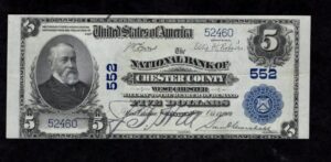 598 West Chester, Pennsylvania $5 1902 Nationals Front