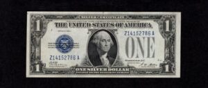 FR 1601 1928A $1 Silver Certificates Front