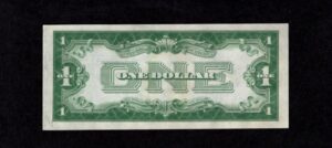 FR 1601 1928A $1 Silver Certificates Back