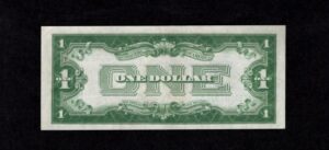 FR 1602 1928B $1 Silver Certificates Back