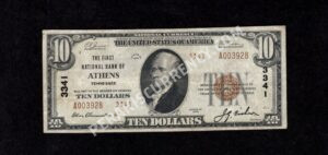 1801-2 Athens, Tennessee $10 1929II Nationals Front