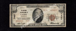 1801-2 Canby, Minnesota $10 1929II Nationals Front