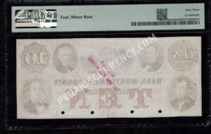 Norristown Pennsylvania $10 1850s-60s Obsolete Back