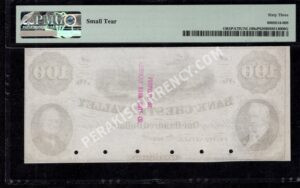 Coatesville Pennsylvania $100 1850s-60s Obsolete Back
