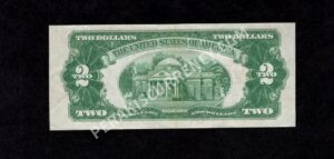 FR 1502 1928A $2 Legal Tender Notes Back