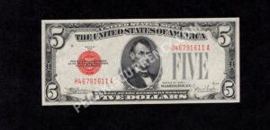 FR 1530 1928E $5 Legal Tender Notes Front