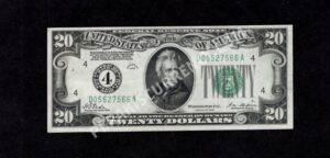 FR 2050-D 1928 $20 FRN Front