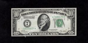 FR 2001-G 1928A $10 FRN Front