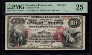 416 Pennsburg, Pennsylvania $10 1875 Nationals Front